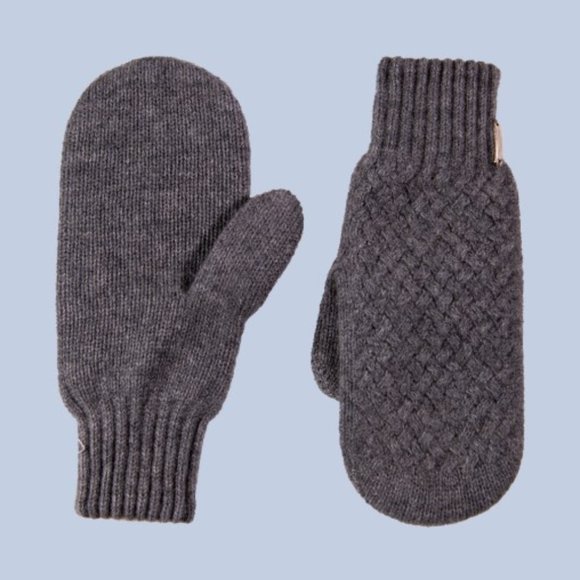 Grey color mittens, Best winter mittens, Knitted mittens, Cashmere mittens - Picture 5 of 8